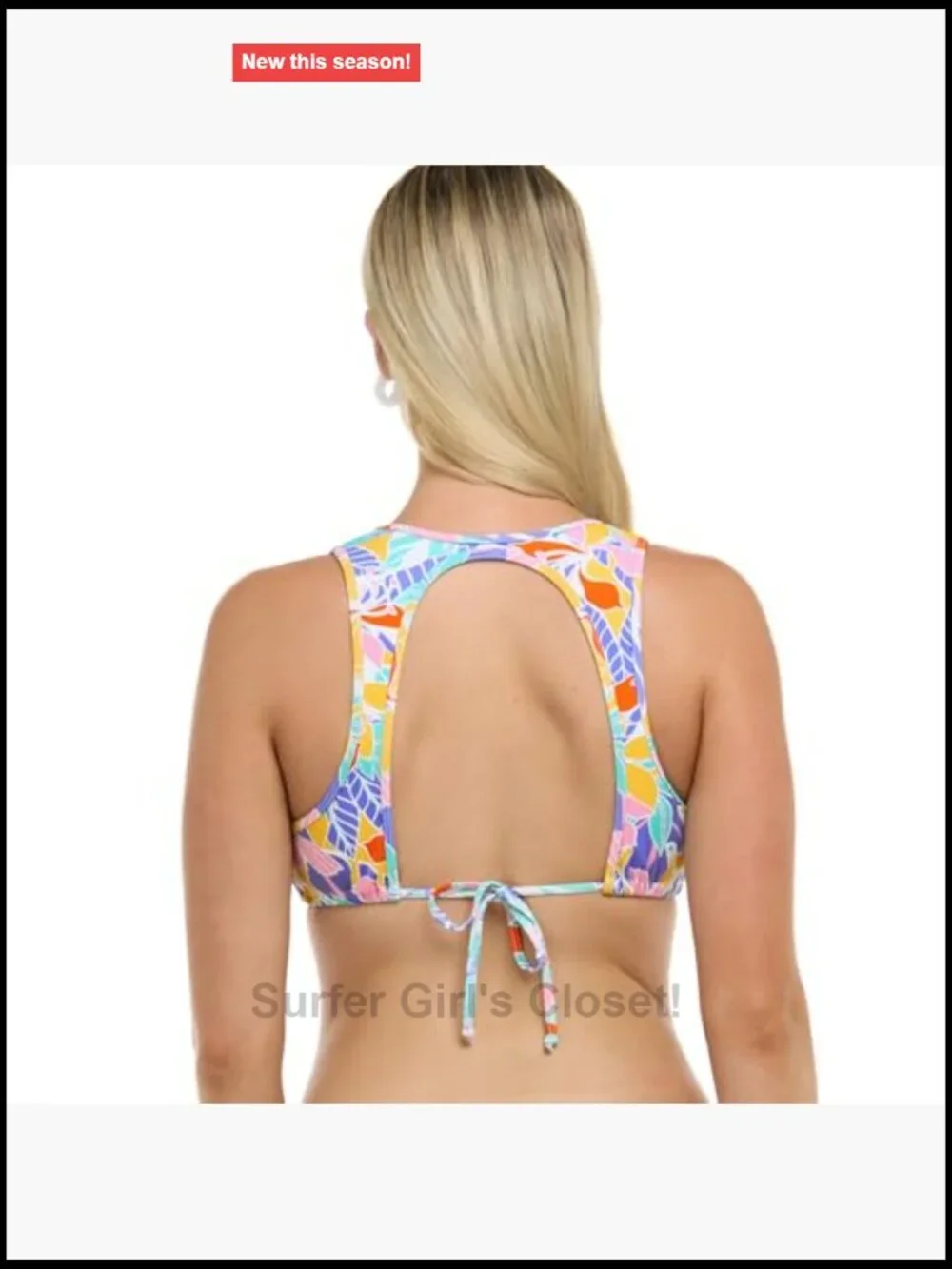 Deep-V Bikini Top - Adjustable Straps Removable Cups